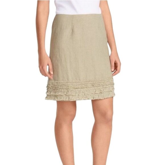 Tommy Bahama Denim Two Palms Ruffle Chambray Skirt 100% Cotton Size 6 - Picture 4 of 5